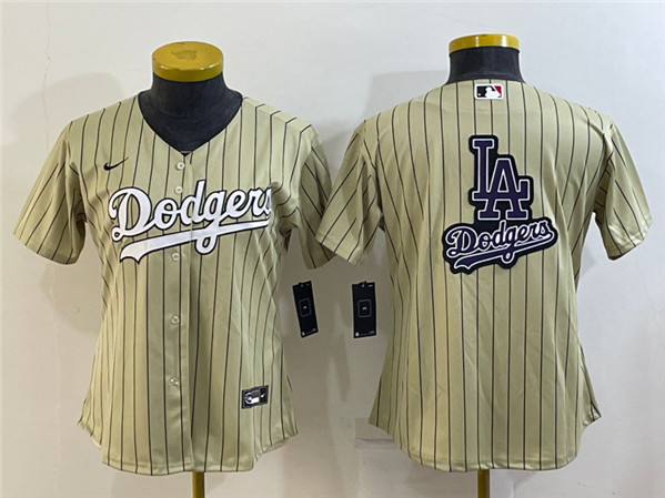 Youth Los Angeles Dodgers Cream Team Big Logo Stitched Baseball Jersey